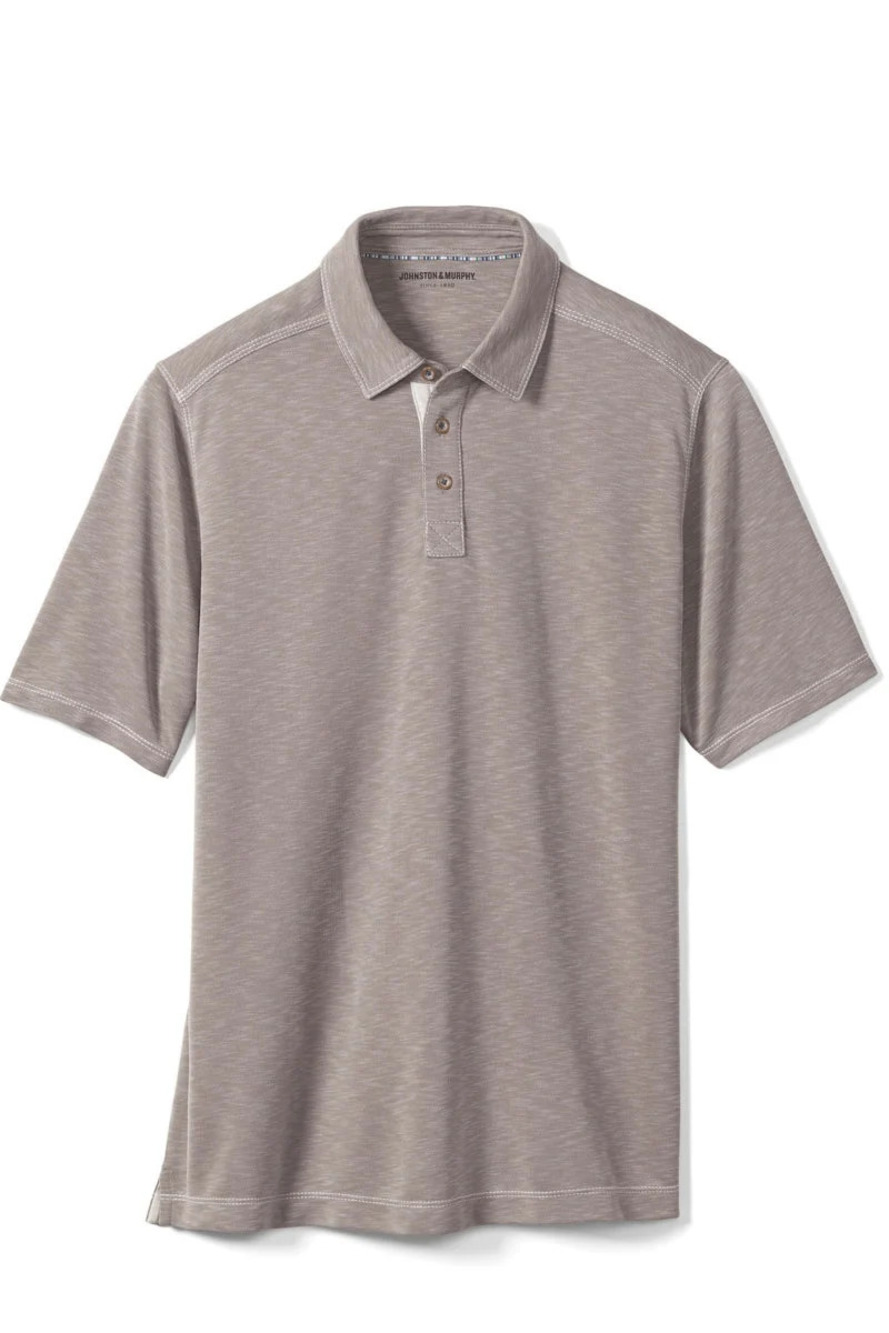 Johnston & Murphy Sand Vintage Slub Polo/56193